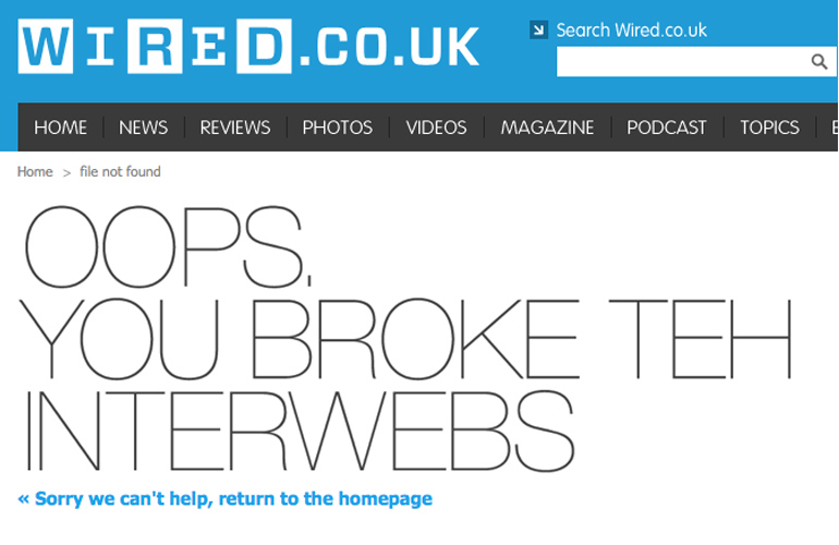 Wired.co.uk error page